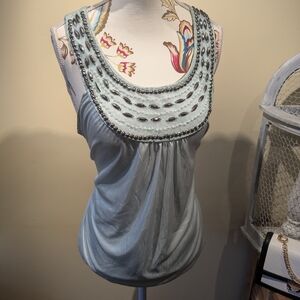 Ricki's Sky Blue Embellished Tank Top